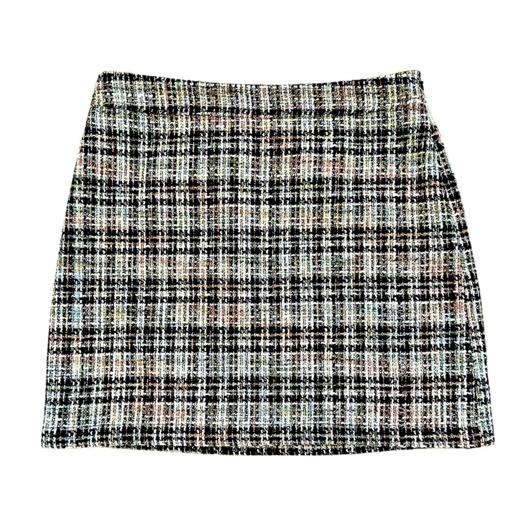 NWT Ann Taylor Loft Tweed Lined Shift Skirt in Pink, Tan, White, Black & Gray